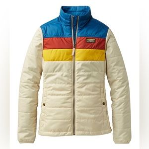 L.L.Bean Mountain Classic Puffer Jacker, Women’s medium color-block. NWOT